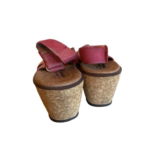 Clarks Collection Womens Pink Cork Wedge Sandals Size 9.5M Comfort - Picture 3 of 6